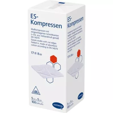 ES-KOMPRESSEN unsteril 5x5 cm 8fach, 100 St ES-KOMPRESSEN unsteril 5x5 cm 8fach, 100 St