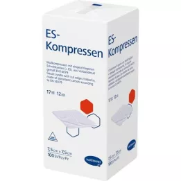 ES-KOMPRESSEN unsteril 7,5x7,5 cm 12fach, 100 St