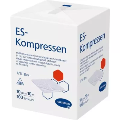 ES-KOMPRESSEN unsteril 10x10 cm 8fach, 100 St