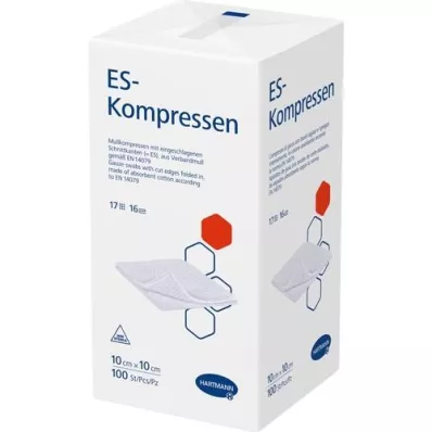 ES-KOMPRESSEN unsteril 10x10 cm 16fach, 100 St