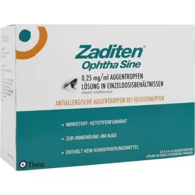 ZADITEN ophtha sine 0,25 mg/ml Augentr.Einzeldos., 50 St