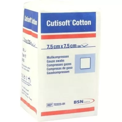 CUTISOFT Cotton Kompr.7,5x7,5 cm unsteril, 100 St CUTISOFT Cotton Kompr.7,5x7,5 cm unsteril, 100 St
