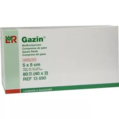 GAZIN Mullkomp.5x5 cm steril 12fach, 40X2 St GAZIN Mullkomp.5x5 cm steril 12fach, 40X2 St