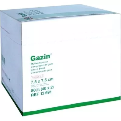 GAZIN Mullkomp.7,5x7,5 cm steril 12fach, 40X2 St
