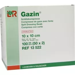 GAZIN Schlitzkompressen 10x10 cm steril 8fach, 50X2 St