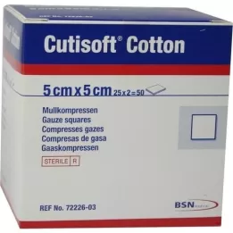 CUTISOFT Cotton Kompr.5x5 cm steril, 25X2 St