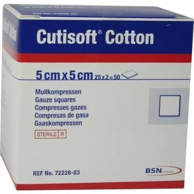 CUTISOFT Cotton Kompr.5x5 cm steril, 25X2 St