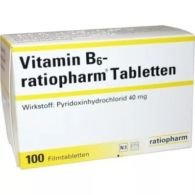 VITAMIN B6-RATIOPHARM 40 mg Filmtabletten, 100 St VITAMIN B6-RATIOPHARM 40 mg Filmtabletten, 100 St