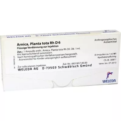 ARNICA PLANTA tota Rh D 6 Ampullen, 8X1 ml