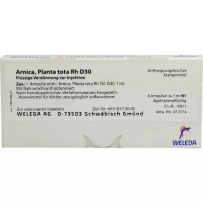 ARNICA PLANTA tota Rh D 30 Ampullen, 8X1 ml