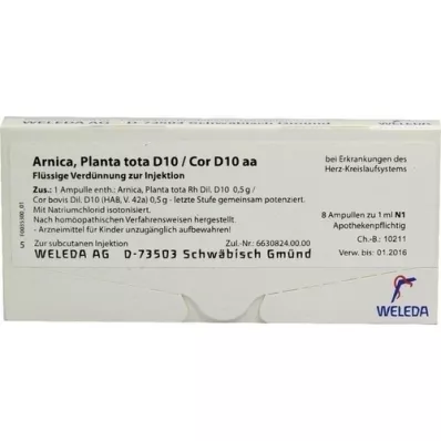 ARNICA PLANTA tota D 10/Cor D 10 aa Ampullen, 8X1 ml