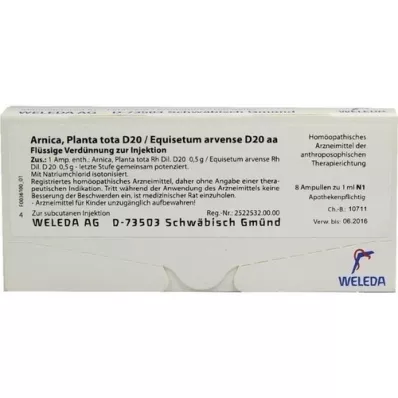 ARNICA PLANTA tota D 20/Equisetum arv.D 20 aa Amp., 8X1 ml