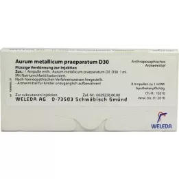 AURUM METALLICUM PRAEPARATUM D 30 Ampullen, 8 St