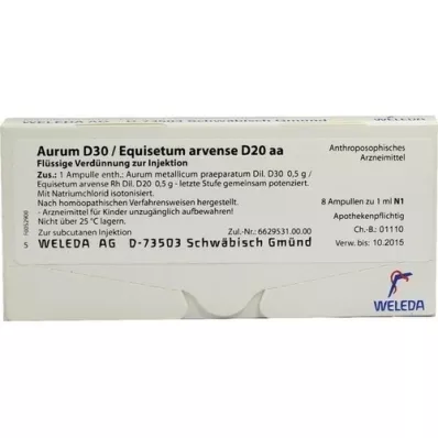 AURUM D 30/Equisetum arvense D 20 aa Ampullen, 8X1 ml