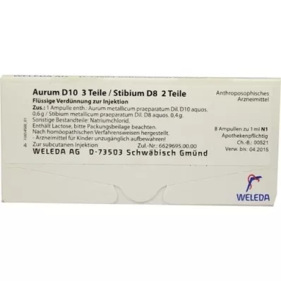 AURUM D 10/Stibium D 8 Ampullen, 8X1 ml