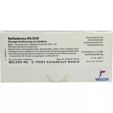 BELLADONNA RH D 30 Ampullen, 8X1 ml