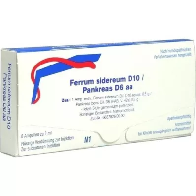 FERRUM SIDEREUM D 10/Pankreas D 6 aa Ampullen, 8X1 ml