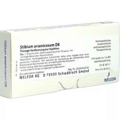 STIBIUM ARSENICOSUM D 8 Ampullen, 8X1 ml