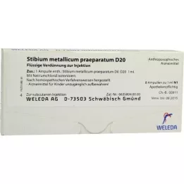STIBIUM METALLICUM PRAEPARATUM D 20 Ampullen, 8X1 ml