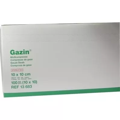 GAZIN Mullkomp.10x10 cm steril 16fach, 10X10 St