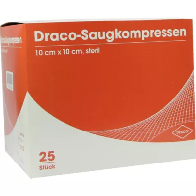 SAUGKOMPRESSEN steril 10x10 cm Draco, 25 St SAUGKOMPRESSEN steril 10x10 cm Draco, 25 St