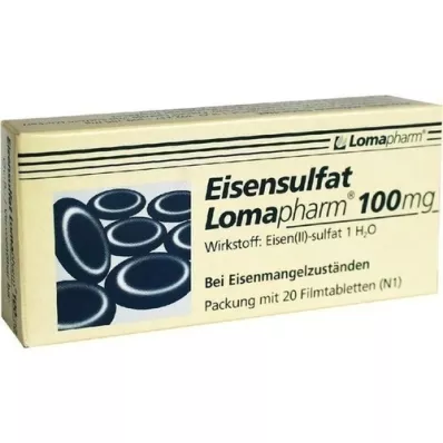 EISENSULFAT Lomapharm 100 mg Filmtabletten, 20 St