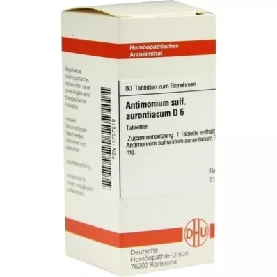 ANTIMONIUM SULFURATUM aurantiacum D 6 Tabletten, 80 St
