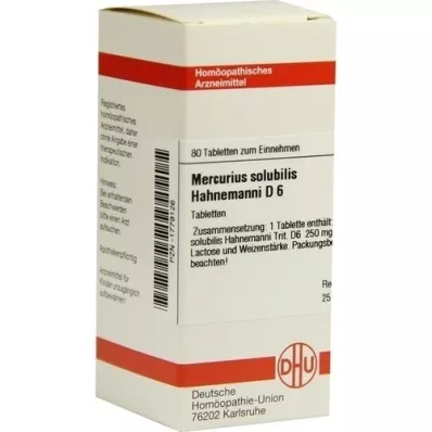 MERCURIUS SOLUBILIS Hahnemanni D 6 Tabletten, 80 St