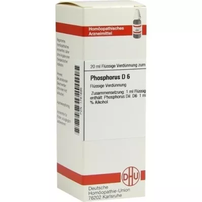 PHOSPHORUS D 6 Dilution, 20 ml PHOSPHORUS D 6 Dilution, 20 ml