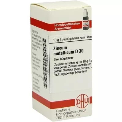 ZINCUM METALLICUM D 30 Globuli, 10 g