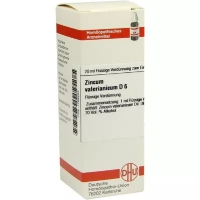 ZINCUM VALERIANICUM D 6 Dilution, 20 ml