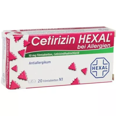 CETIRIZIN HEXAL Filmtabletten bei Allergien, 20 St
