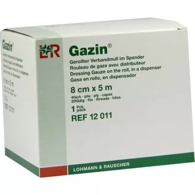 GAZIN Verbandmull 8 cmx5 m 4fach gerollt, 1 St