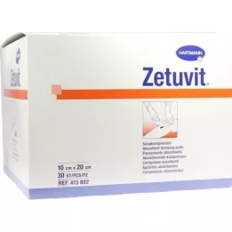 ZETUVIT Saugkompressen unsteril 10x20 cm, 30 St