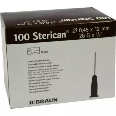 STERICAN Ins.Einm.Kan.26 Gx1/2 0,45x12 mm, 100 St