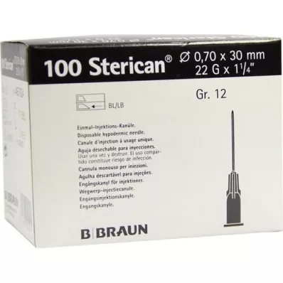 STERICAN Kanülen Luer-Lok 0,70x30 mm Gr.12 schwarz, 100 St