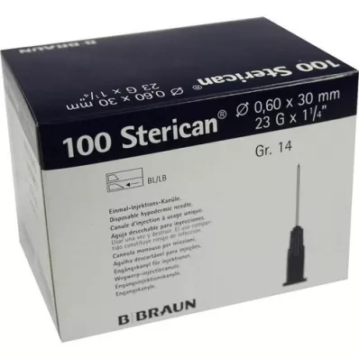 STERICAN Kanülen Luer-Lok 0,60x30 mm Gr.14 blau, 100 St