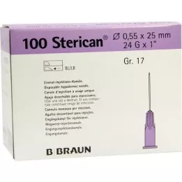 STERICAN Kanülen Luer-Lok 0,55x25 mm Gr.17 lila, 100 St