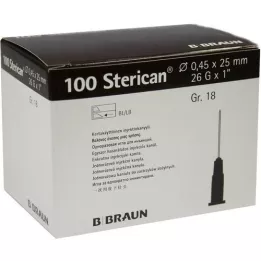 STERICAN Kanülen Luer-Lok 0,45x25 mm Gr.18 braun, 100 St