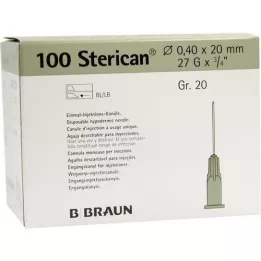 STERICAN Kanülen Luer-Lok 0,40x20 mm Gr.20 grau, 100 St