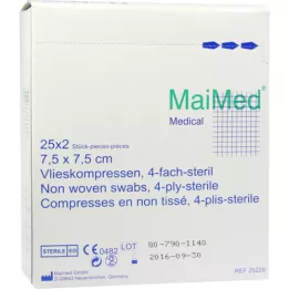 VLIESKOMPRESSEN 7,5x7,5 cm steril, 25X2 St