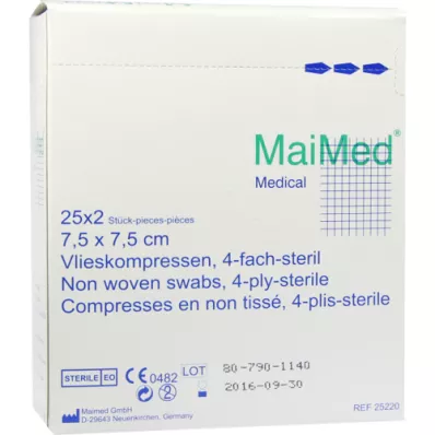 VLIESKOMPRESSEN 7,5x7,5 cm steril, 25X2 St