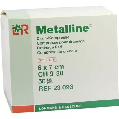 METALLINE Drain Kompressen 6x7 cm, 50 St