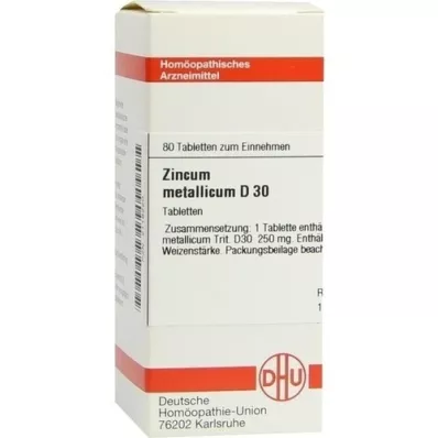 ZINCUM METALLICUM D 30 Tabletten, 80 St