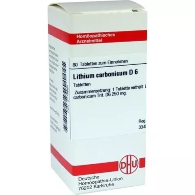 LITHIUM CARBONICUM D 6 Tabletten, 80 St