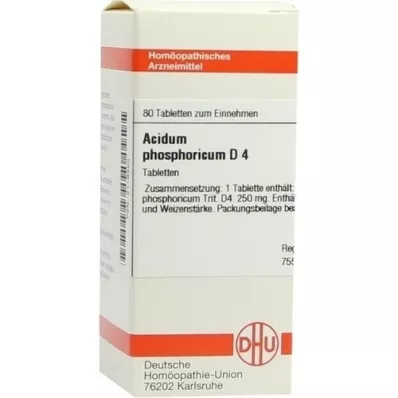 ACIDUM PHOSPHORICUM D 4 Tabletten, 80 St ACIDUM PHOSPHORICUM D 4 Tabletten, 80 St