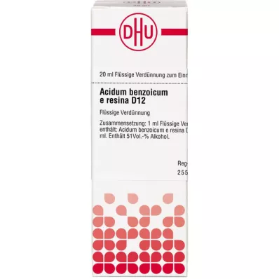 ACIDUM BENZOICUM E Resina D 12 Dilution, 20 ml