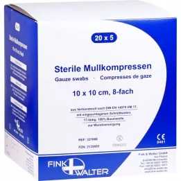 MULLKOMPRESSEN 10x10 cm steril 8fach, 20X5 St