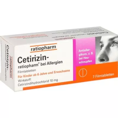 CETIRIZIN-ratiopharm bei Allergien 10 mg Filmtabl., 7 St