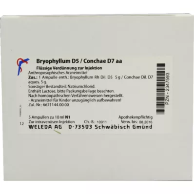 BRYOPHYLLUM D 5/Conchae D 7 Ampullen, 5X10 ml